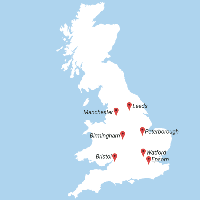 UK Venue PAT Training Map